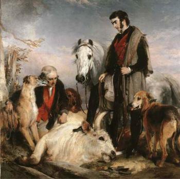 Scene in Chillingham, Park Portrait of Lord Ossulston, or death of the wild bull